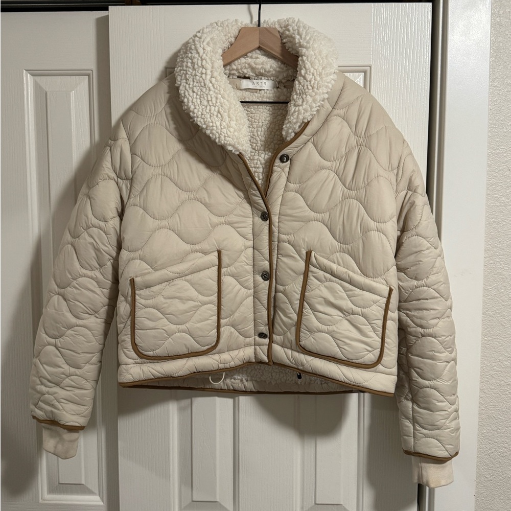 ASTR the Label Quilted Shearling-Lined Jacket